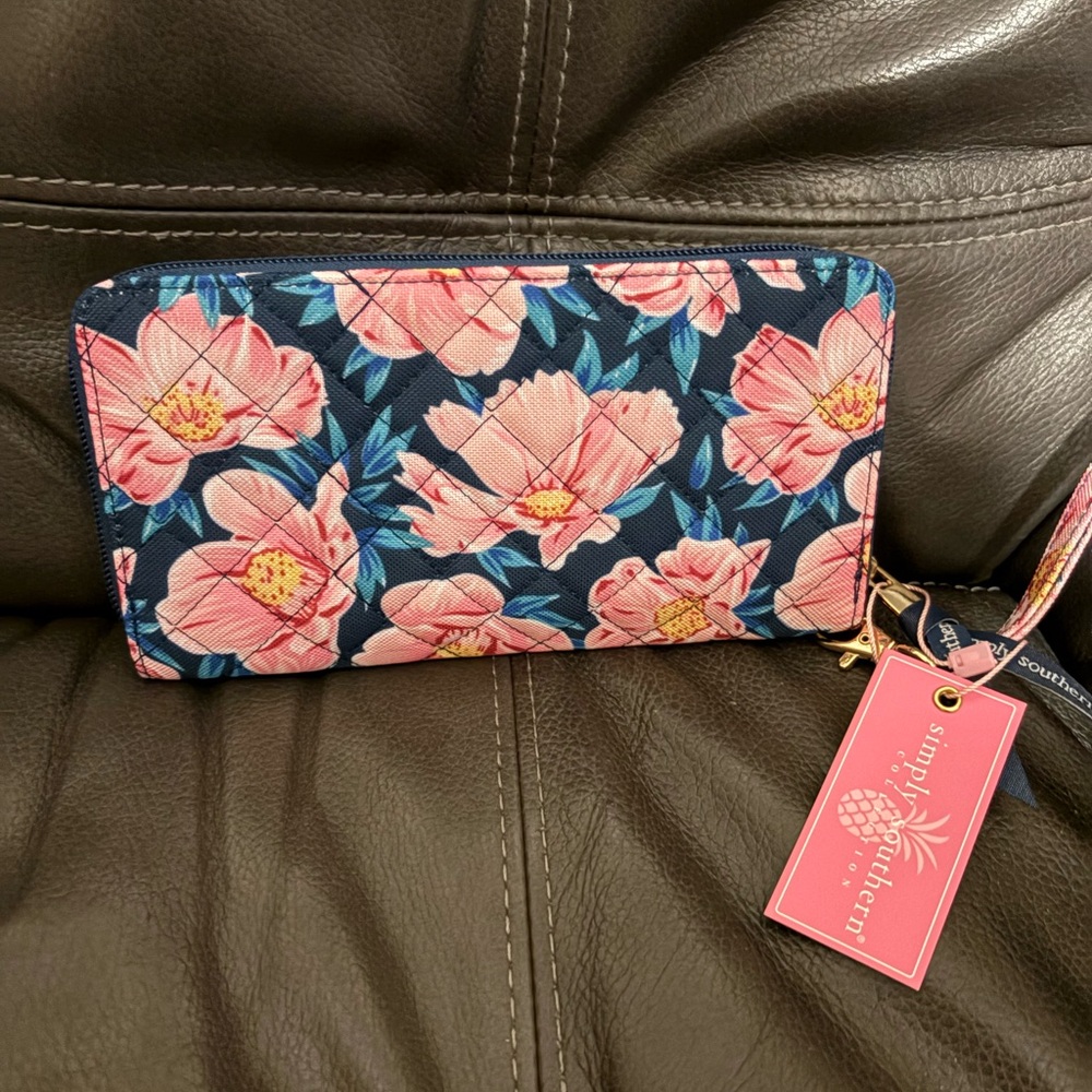 Simply Southern Pink and Blue Floral Wallet